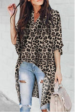 Load image into Gallery viewer, Fashion Women&#39;s Ladies Summer Long Sleeve Shirt Loose Casual Leopard Tops T-Shirt