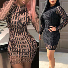 Load image into Gallery viewer, Brand New Fashion Women Sexy Ladies O-Neck Black Dress Bandage Bodycon Long Sleeve  Party Cocktail Short Mini Dress