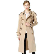 Load image into Gallery viewer, High quality Trench Coat Women Spring Autumn Belt Double-breasted Windbreaker Female Lengthen Coat New Fashion Khaki Trench 2373