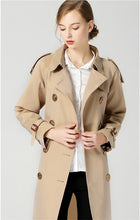 Load image into Gallery viewer, High quality Trench Coat Women Spring Autumn Belt Double-breasted Windbreaker Female Lengthen Coat New Fashion Khaki Trench 2373