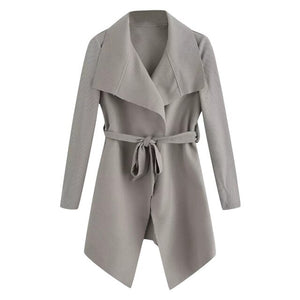 Fashion Autumn Winter Women's Trench Solid Open Front Long Sleeve Coat Outwear Cardigan Office Ladies Coat Tops roupa feminina