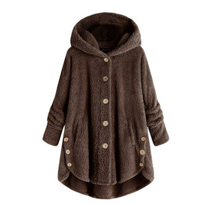 Hot Womens Casual Outwear Autumn Winter Hooded Coat Winter Women Fur Coats Women's Winter And Coats Pullover Loose Sweater  2#