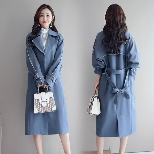 Autumn and Winter Maxi Women's Loose Trench Coat Fashion with Belt Multicolor Plus Size Korean Elegant Vintage Long Windbreaker