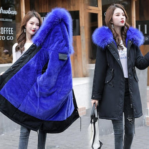 Vielleicht -30 Degrees Snow Wear Long Parkas Winter Jacket Women Fur Hooded Clothing Female Fur Lining Thick Winter Coat Women