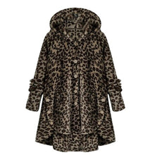 Load image into Gallery viewer, OEAK 2019 Winter Leopard Coat Fashion Women Button Solid Color Hooded Jacket Teddy Coat Women Warm Jacket Casual Hoodies