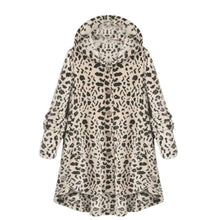 Load image into Gallery viewer, OEAK 2019 Winter Leopard Coat Fashion Women Button Solid Color Hooded Jacket Teddy Coat Women Warm Jacket Casual Hoodies