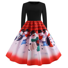 Load image into Gallery viewer, Christmas Dress Party Christmas Women Long Sleeve Dress Winter Elegant Swing Party Dresses Robe Femme Casual Rockabilly Vestidos