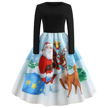 Load image into Gallery viewer, Christmas Dress Party Christmas Women Long Sleeve Dress Winter Elegant Swing Party Dresses Robe Femme Casual Rockabilly Vestidos