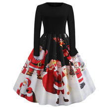 Load image into Gallery viewer, Christmas Dress Party Christmas Women Long Sleeve Dress Winter Elegant Swing Party Dresses Robe Femme Casual Rockabilly Vestidos