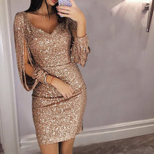 Load image into Gallery viewer, 2019 Women Sexy Shiny Sequin Glitter Dresses Bodycon Mini Short Club Dress Bridesmaid Gown Slim Dresses Vestidos