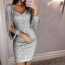 Load image into Gallery viewer, 2019 Women Sexy Shiny Sequin Glitter Dresses Bodycon Mini Short Club Dress Bridesmaid Gown Slim Dresses Vestidos