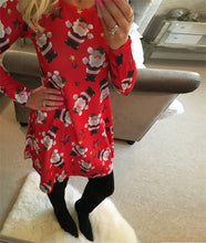 Load image into Gallery viewer, Women Christmas Dresses Plus Size S-5XL Long Sleeve O-Neck Loose  Print Casual A-line Dress New Year Xmas Party Dress Vestidos