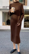 Load image into Gallery viewer, Women Winter basic Long Sweater Dress Turtleneck long sleeve Elegant solid color brief slim Knitted dresses pullovers