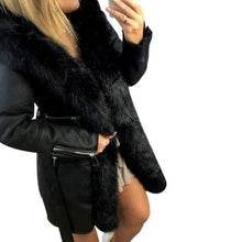 Load image into Gallery viewer, 2019 New Women Warm Hoody Fur Jackets Coats Plush Collar Solid Belt Parkas Overcoats Autumn Winter Jacket Outwear Plus Size 3XL