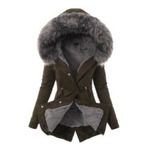 Load image into Gallery viewer, 2019 New Women Warm Hoody Fur Jackets Coats Plush Collar Solid Belt Parkas Overcoats Autumn Winter Jacket Outwear Plus Size 3XL