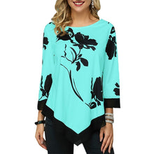 Load image into Gallery viewer, LASPERAL 2019 New Autumn Arrival Women&#39;s Fashion Round Neck Shirt Long-sleeved Shirt Women Print Irregular Hem Tunic Casual Tops