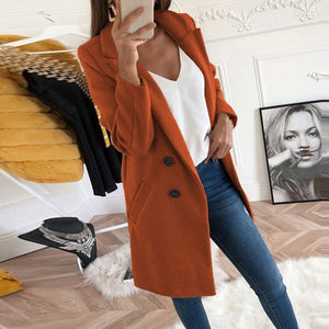 2019 new Overcoats 2019 Autumn Winter Long Sleeve Lapel sweater Women Plus Size XXXL Casual Oversize Outwear Jackets Coat -85