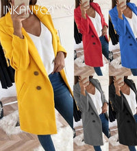 Load image into Gallery viewer, 2019 new Overcoats 2019 Autumn Winter Long Sleeve Lapel sweater Women Plus Size XXXL Casual Oversize Outwear Jackets Coat -85