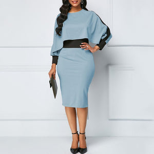 Elegant Ladies Office Dresses Sexy V-neck Women Sheath Bodycon Dress Summer Female Asymmetrical Slim OL Tunic Dress Workwear H40