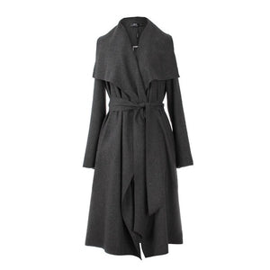 JAZZEVAR 2019 New Autumn High Fashion Women's Wool Blend Trench Coat Casual Long Outerwear Loose Clothing for lady 860103-1