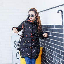 Load image into Gallery viewer, Dropshipping 2019 New Fashion Elegant Long Sleeve Warm Zipper Parkas Women Jacket Office Lady Winter Hooded Long Jacket Coat