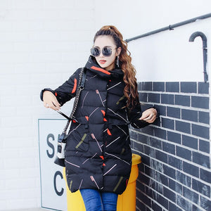 Dropshipping 2019 New Fashion Elegant Long Sleeve Warm Zipper Parkas Women Jacket Office Lady Winter Hooded Long Jacket Coat