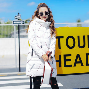 Dropshipping 2019 New Fashion Elegant Long Sleeve Warm Zipper Parkas Women Jacket Office Lady Winter Hooded Long Jacket Coat