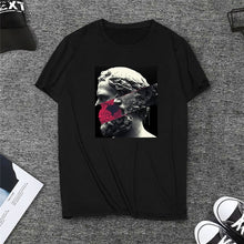 Load image into Gallery viewer, David Michelangelo Short Sleeve Summer Fun Printed Statue Bubble Gum Print Harajuku Tshirt New T-shirt