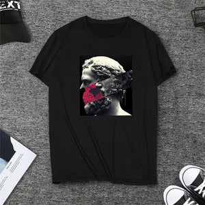 David Michelangelo Short Sleeve Summer Fun Printed Statue Bubble Gum Print Harajuku Tshirt New T-shirt