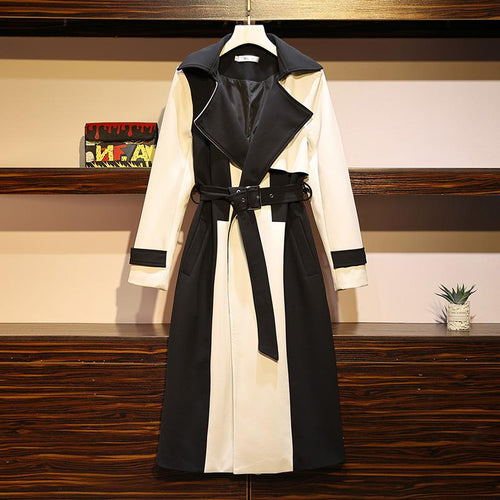 2020 Large Size Women's Spring Autumn New Long Trench Coat British style fashion was thin temperament Windbreaker Overcoat N1163