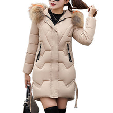 Load image into Gallery viewer, MoneRiff Parka Womens Winter Coats Womans Long Cotton Casual Fur Hooded Jackets Warm Parkas Female Overcoat Coat Free shipping