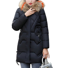 Load image into Gallery viewer, MoneRiff Parka Womens Winter Coats Womans Long Cotton Casual Fur Hooded Jackets Warm Parkas Female Overcoat Coat Free shipping