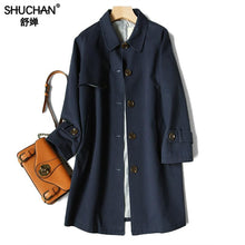 Load image into Gallery viewer, Shuchan Wide-waisted Cotton Trench Coat New Womens Spring Coats Women Runway Fashion 2019 Women&#39;s Windbreaker  F-71