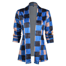 Load image into Gallery viewer, Fashion Women Trench Plaid Coat Cardigan Autumn  Winter Cardigan Check Grain Long Sleeve Patchwork Print Casual Women&#39;s Coat