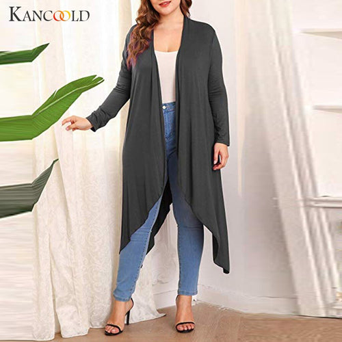 KANCOOLD 2019 new fashion women's windbreaker Harajuku long size loose loose hem cardigan windbreaker fashion solid color jacket