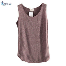 Load image into Gallery viewer, Women&#39;s U-Neck Beach Vest Summer Loose Bamboo Cotton Tops T-Shirt Tee