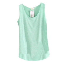 Load image into Gallery viewer, Women&#39;s U-Neck Beach Vest Summer Loose Bamboo Cotton Tops T-Shirt Tee