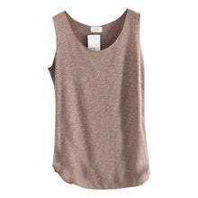 Load image into Gallery viewer, Women&#39;s U-Neck Beach Vest Summer Loose Bamboo Cotton Tops T-Shirt Tee