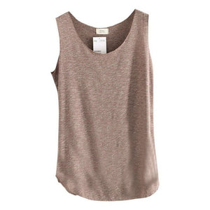 Women's U-Neck Beach Vest Summer Loose Bamboo Cotton Tops T-Shirt Tee