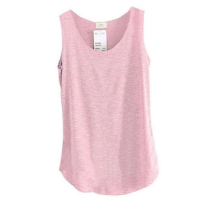 Women's U-Neck Beach Vest Summer Loose Bamboo Cotton Tops T-Shirt Tee