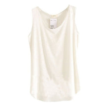 Load image into Gallery viewer, Women&#39;s U-Neck Beach Vest Summer Loose Bamboo Cotton Tops T-Shirt Tee