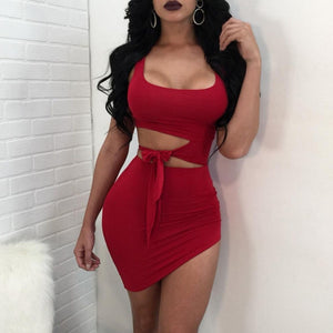 New Fashion Women Sexy Hypotenuse Dress Hollow Out High Waist Sexy Package Hip Dress Evening Party Dress