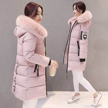 Load image into Gallery viewer, Winter Jacket Women 2019 New Fake fox fur collar Hooded Women&#39;s down jacket Outwear Slim Female Long Down Cotton Padded Coat